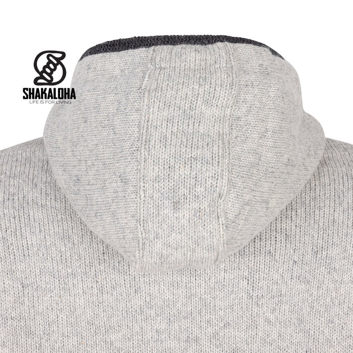 Shakaloha M Summit ZH – giacca in lana da uomo con fodera in pile, zip YKK, carrè trapuntato e taschino sul petto (Beige/Antracite)