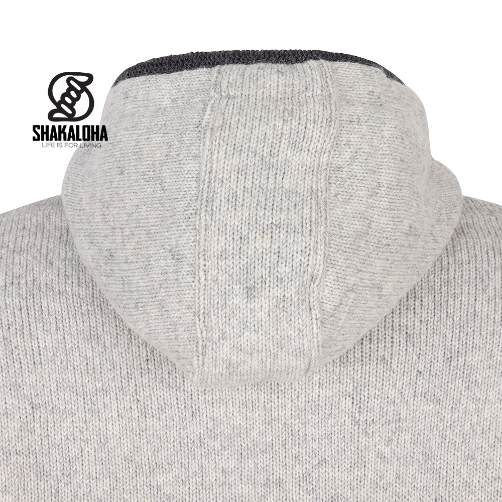 Shakaloha M Summit ZH – giacca in lana da uomo con fodera in pile, zip YKK, carrè trapuntato e taschino sul petto (Beige/Antracite)