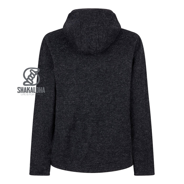 Shakaloha M Park – giacca in lana da uomo con fodera in pile, zip YKK, cappuccio staccabile e taschino sul petto (Nero/Beige)