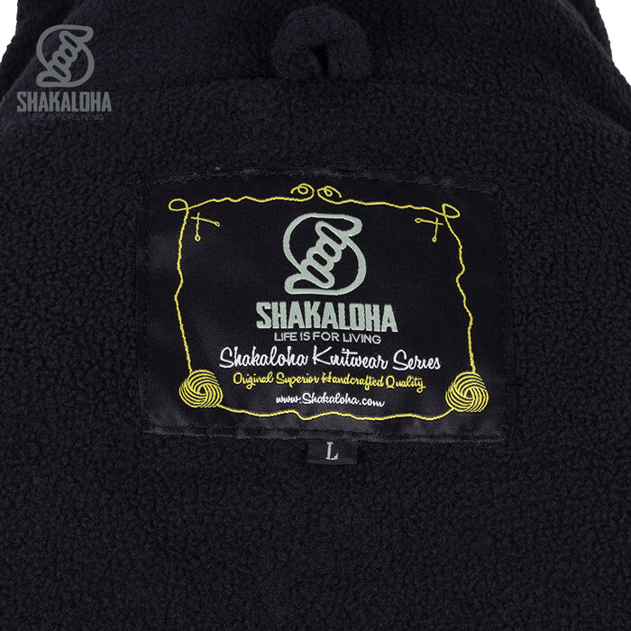 Shakaloha M Park – giacca in lana da uomo con fodera in pile, zip YKK, cappuccio staccabile e taschino sul petto (Nero/Beige)