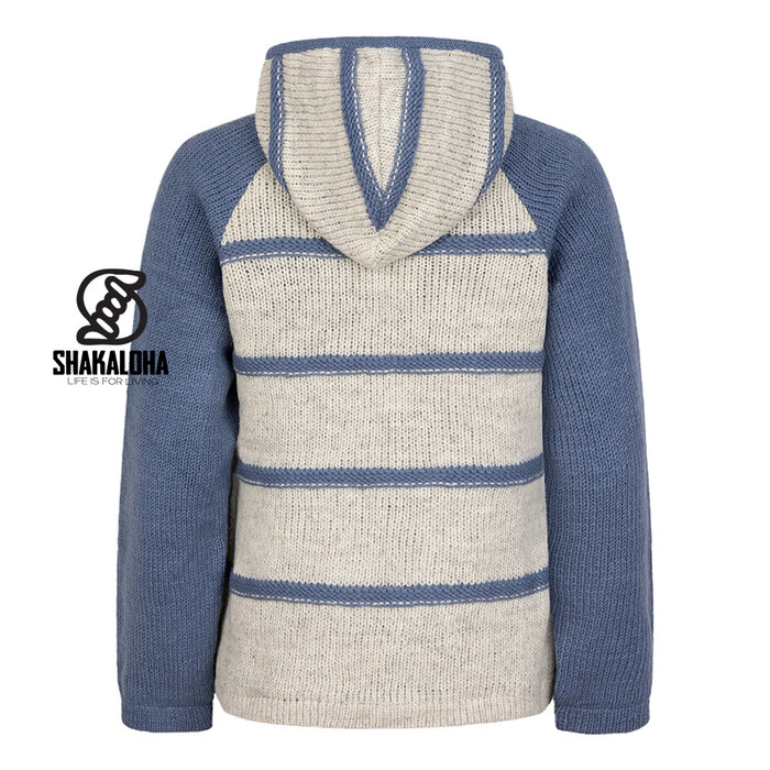 Shakaloha W Itaka BeigeSteel – gestrickte Damen-Wolljacke mit Fleecefutter, YKK-Frontreißverschluss, gesteppter Schulterpasse, Brusttasche, 2 Eingrifftaschen, Regular Fit.