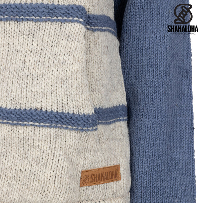 Shakaloha W Itaka BeigeSteel – gebreide wollen damesvest met fleecevoering, YKK frontzip, doorgestikte schouderpas, borstzak, 2 steekzakken, regular fit.