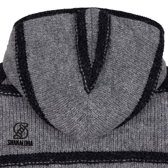 Shakaloha W Itaka GreyAnthracite – cárdigan de punto de lana para mujer con forro polar, cremallera frontal YKK, canesú acolchado en los hombros, bolsillo en el pecho, 2 bolsillos laterales, corte regular.