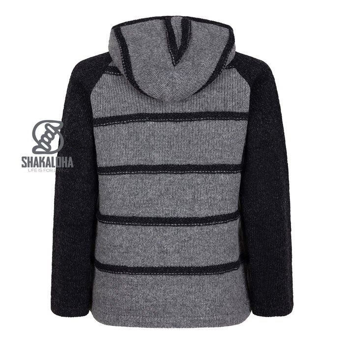 Shakaloha W Itaka GreyAnthracite – cárdigan de punto de lana para mujer con forro polar, cremallera frontal YKK, canesú acolchado en los hombros, bolsillo en el pecho, 2 bolsillos laterales, corte regular.