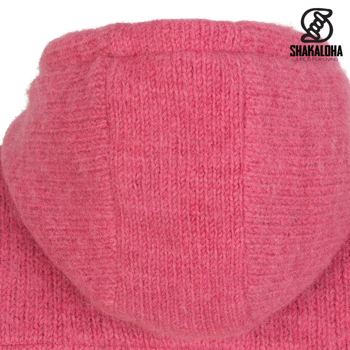 Shakaloha W Iska pink/rose – wollen damesvest met afneembare capuchon