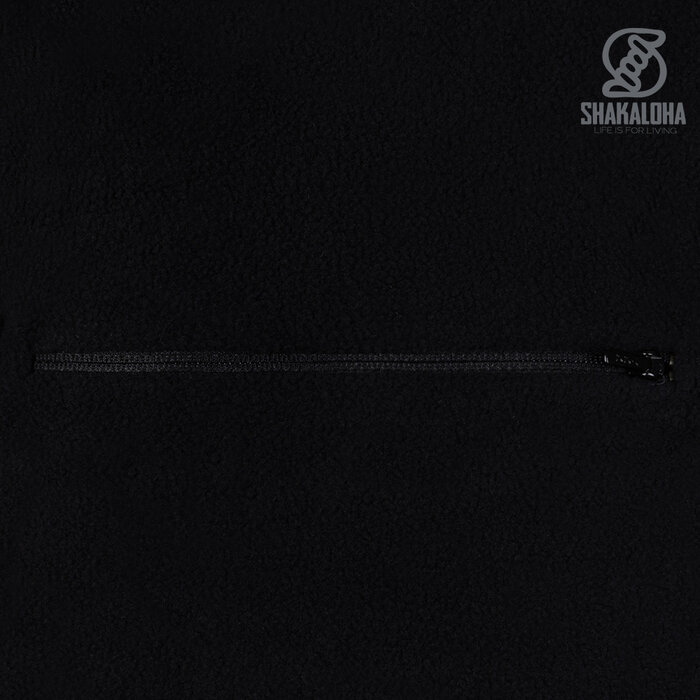 Shakaloha W Anzio Negro/Blanco – Cárdigan largo de lana para mujer, forro polar, cremallera YKK de 2 vías, capucha, bolsillo interior con cremallera, 2 bolsillos laterales, corte regular