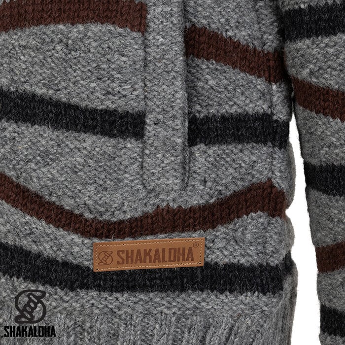 Shakaloha M Luma – Chaleco de lana para hombre con forro polar, cremallera frontal YKK, capucha desmontable con cordones, dos bolsillos laterales, puños y dobladillo acanalados, corte regular.