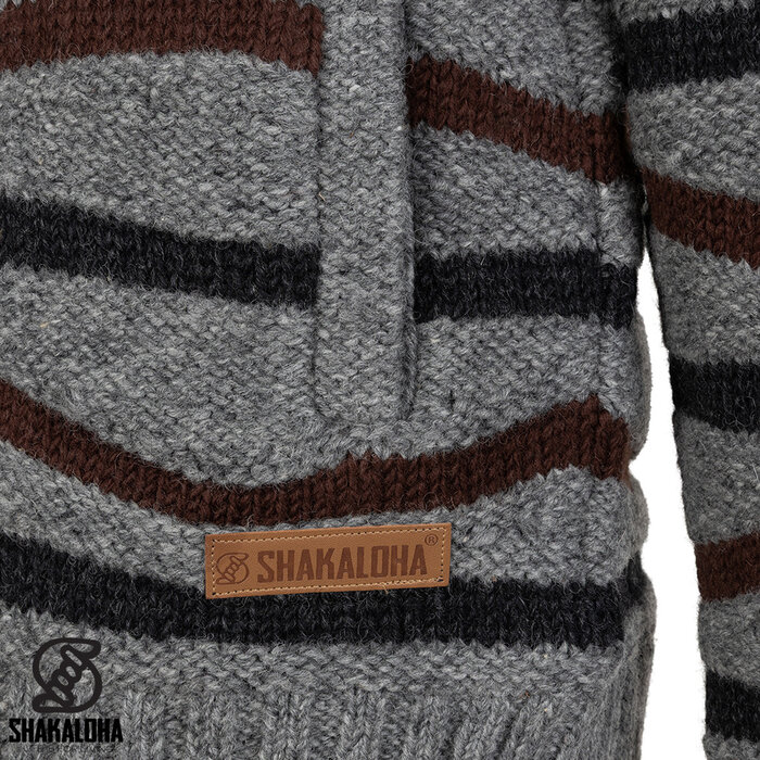 Shakaloha M Luma – Herren‐Wolljacke mit Fleecefutter, YKK Frontzip, abnehmbare Kapuze, 2 Taschen, Rippbündchen, Regular Fit.