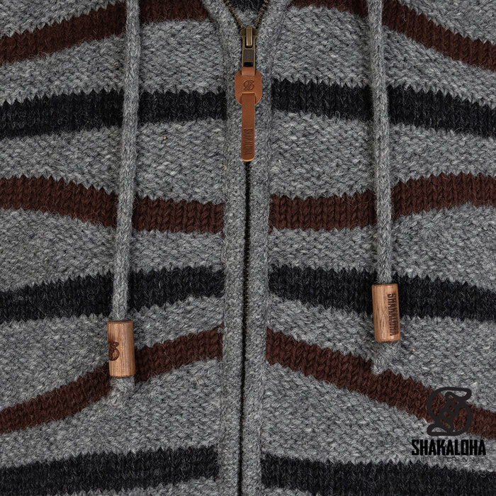Shakaloha M Luma – wollen herenvest met fleecevoering, YKK frontzip, afritsbare capuchon met trekkoorden, 2 steekzakken, ribboorden, regular fit.