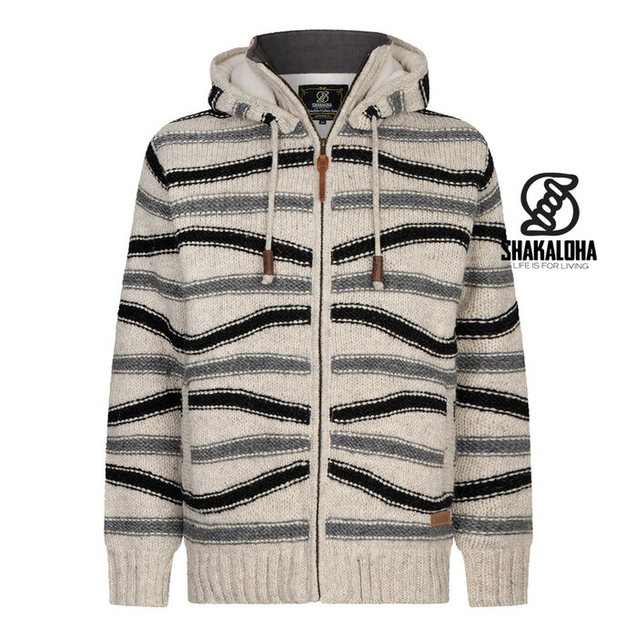 Shakaloha M Luma – wollen herenvest met fleecevoering, YKK frontzip, afritsbare capuchon met trekkoorden, 2 steekzakken, ribboorden, regular fit.