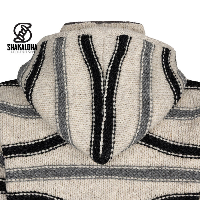 Shakaloha M Luma – Chaleco de lana para hombre con forro polar, cremallera frontal YKK, capucha desmontable con cordones, dos bolsillos laterales, puños y dobladillo acanalados, corte regular.