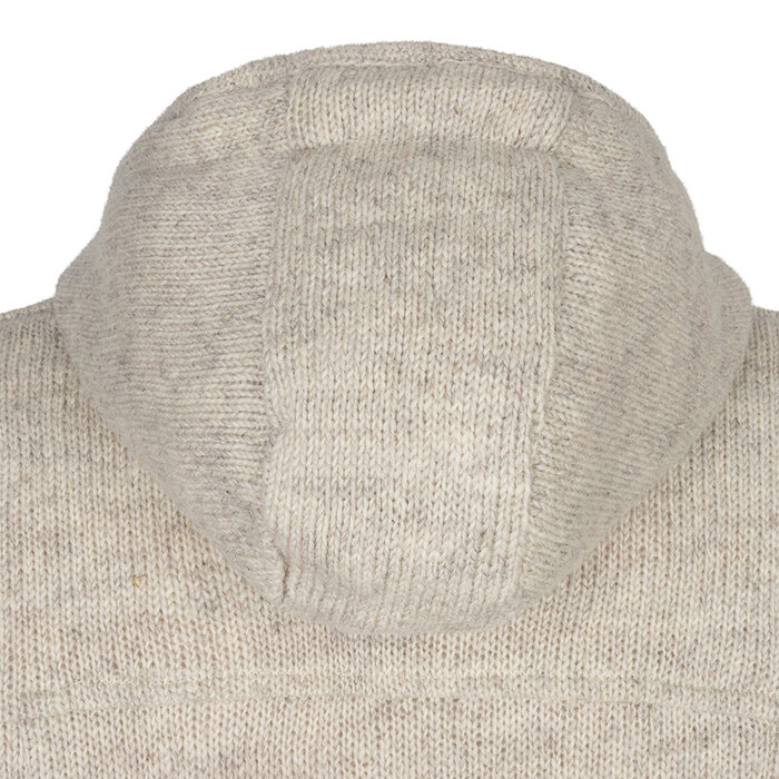 Shakaloha Gilet tricoté en laine Shakaloha Navigator beige crème avec doublure polaire et capuche amovible - Homme/Uni - Fabriqué au Népal en laine de mouton
