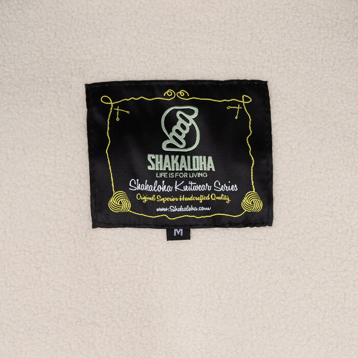 Shakaloha Shakaloha Strick-Wollweste Navigator Beige Creme mit Fleecefutter und abnehmbarer Kapuze – Herren/Uni – Handgefertigt in Nepal aus Schafwolle