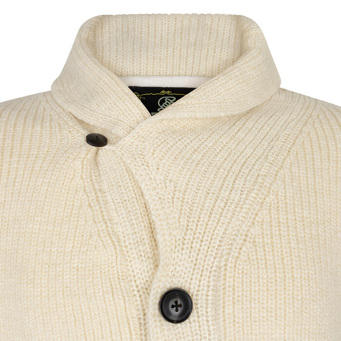 Shakaloha Chaleco de lana con botones para hombre Macq Cream