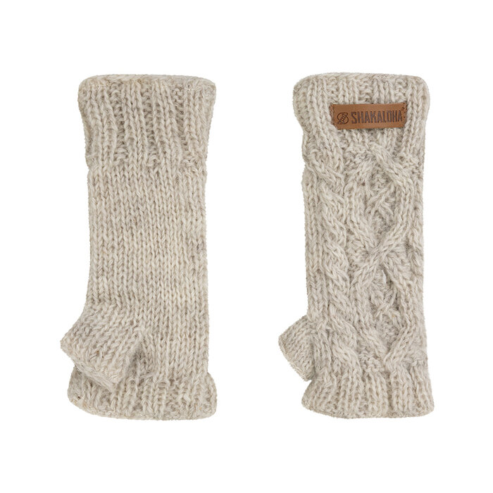 Shakaloha Chauffe-mains en laine tricotée Loader Beige