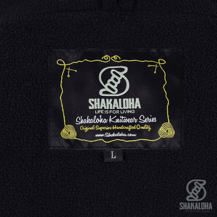 Shakaloha M Creek BeigeAntra – handgebreid wollen heren vest met fleece voering en capuchon (Made in Nepal)