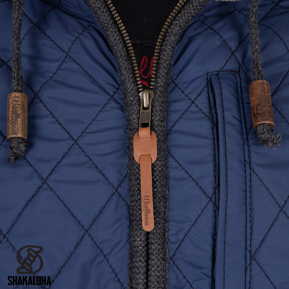 Shakaloha Shakaloha M Trail Wollen Vest BeigeBlauw met Nylon Borstpaneel