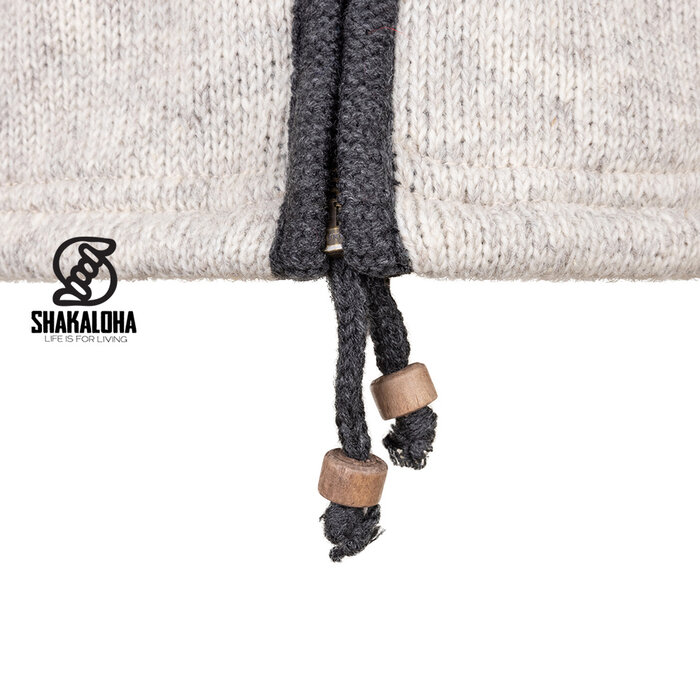 Shakaloha Shakaloha M Trail Wollen Vest BeigeBlauw met Nylon Borstpaneel