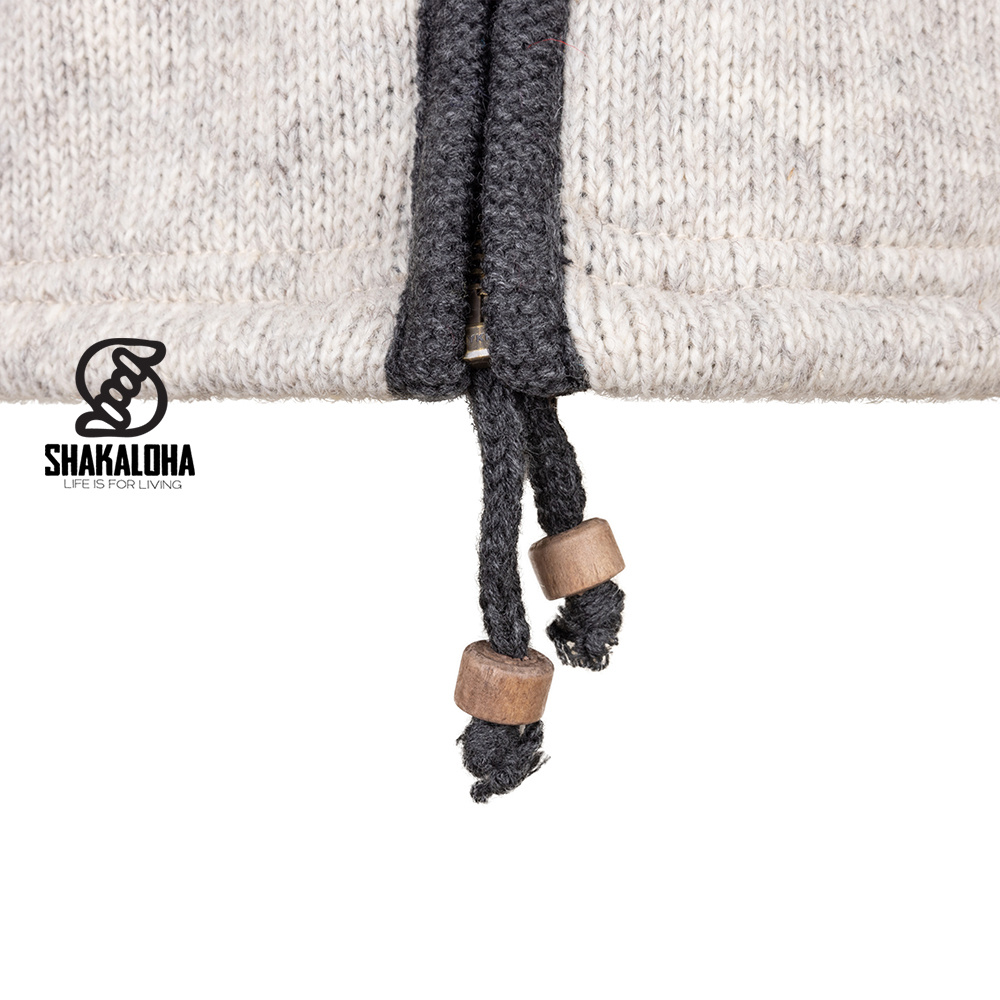 Shakaloha Shakaloha M Trail Wollen Vest BeigeBlauw met Nylon Borstpaneel