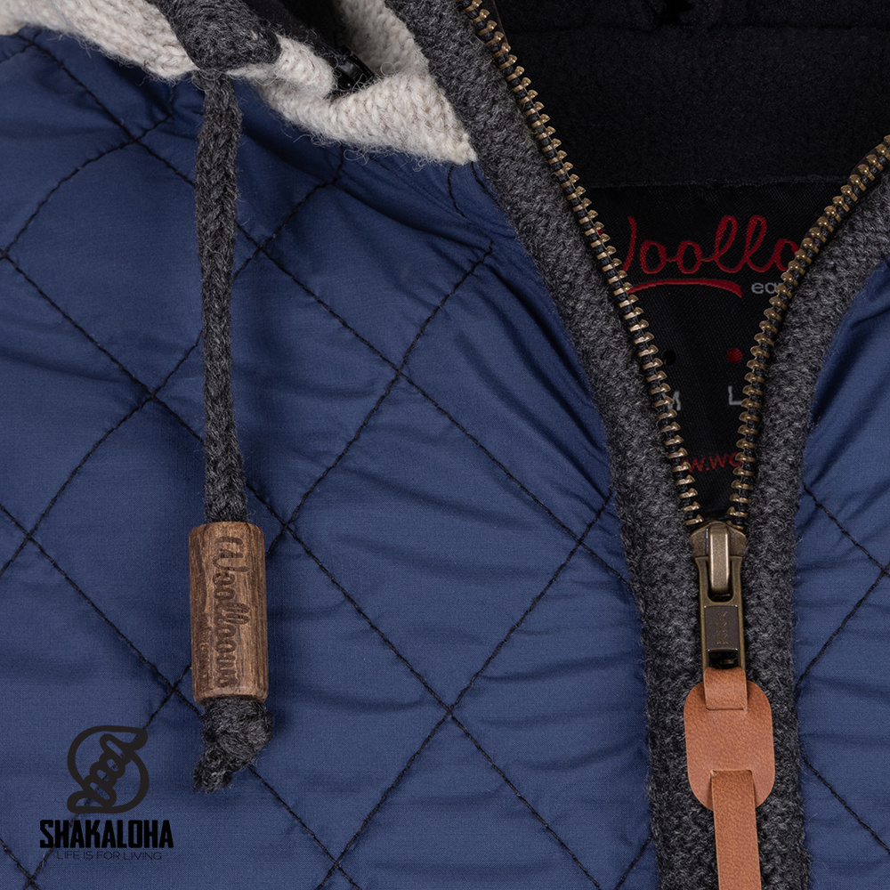 Shakaloha Shakaloha M Trail Wollen Vest BeigeBlauw met Nylon Borstpaneel