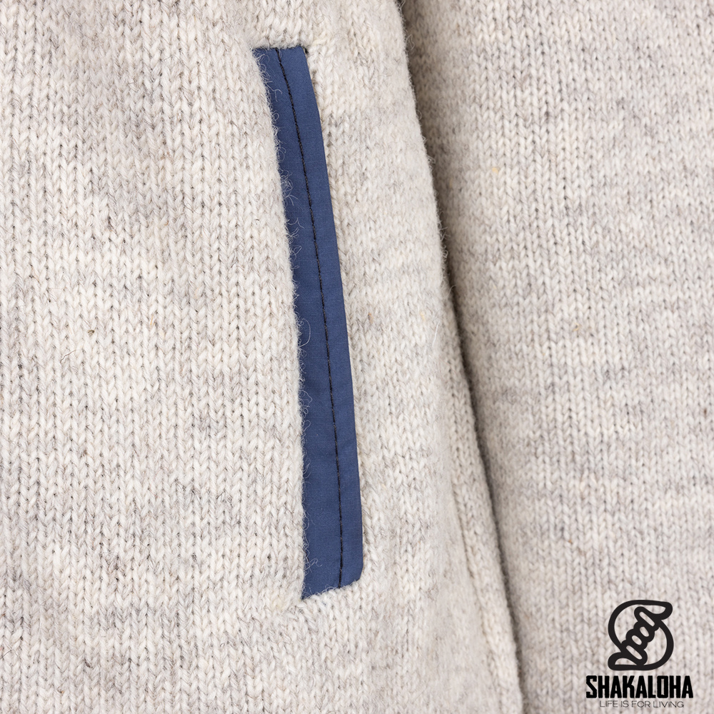 Shakaloha Shakaloha M Trail Wollen Vest BeigeBlauw met Nylon Borstpaneel