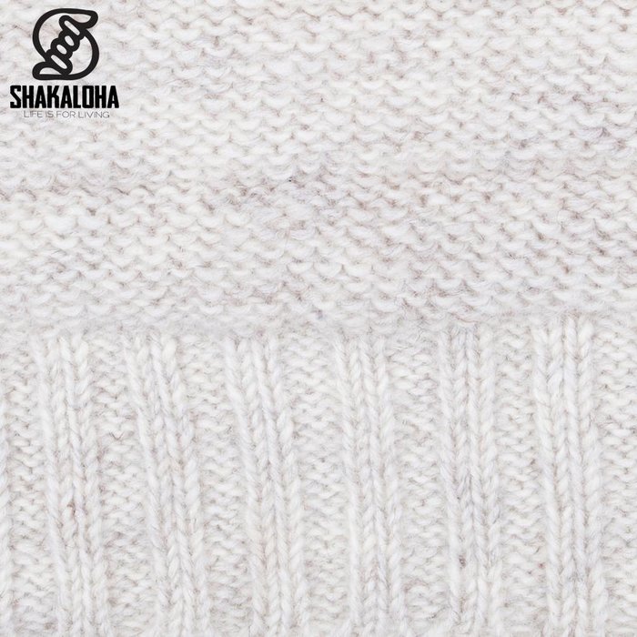 Shakaloha Cárdigan de punto Shakaloha Chuck Ziphood beige crema con forro polar y capucha desmontable - Hombre/Unisex - Hecho a mano en Nepal con lana de oveja