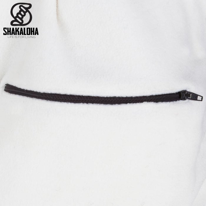 Shakaloha Cárdigan de punto Shakaloha Chuck Ziphood beige crema con forro polar y capucha desmontable - Hombre/Unisex - Hecho a mano en Nepal con lana de oveja