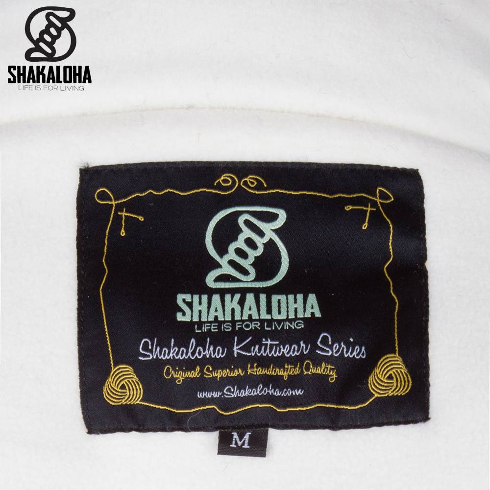 Shakaloha Shakaloha Wolljacke - Strickjacke Chuck Ziphood Beige Creme mit Fleece-Futter und Abnehmbarer Kapuze - Herren - Uni - Handgemacht in Nepal aus Schafwolle