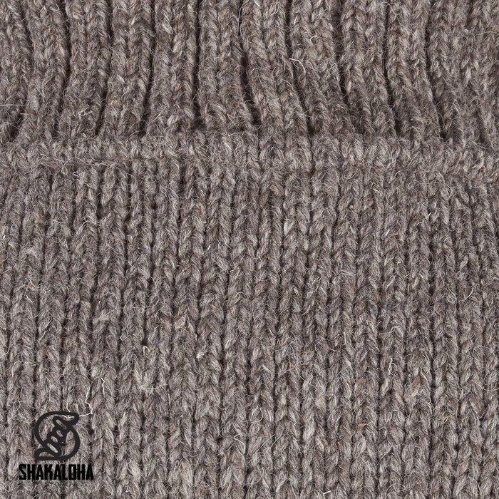 Shakaloha Shakaloha Gebreid Wollen Vest Crush Collar Licht Bruin Taupe met Fleece Voering en Hoge Kraag - Man/Uni - Handgemaakt in Nepal van Schapenwol
