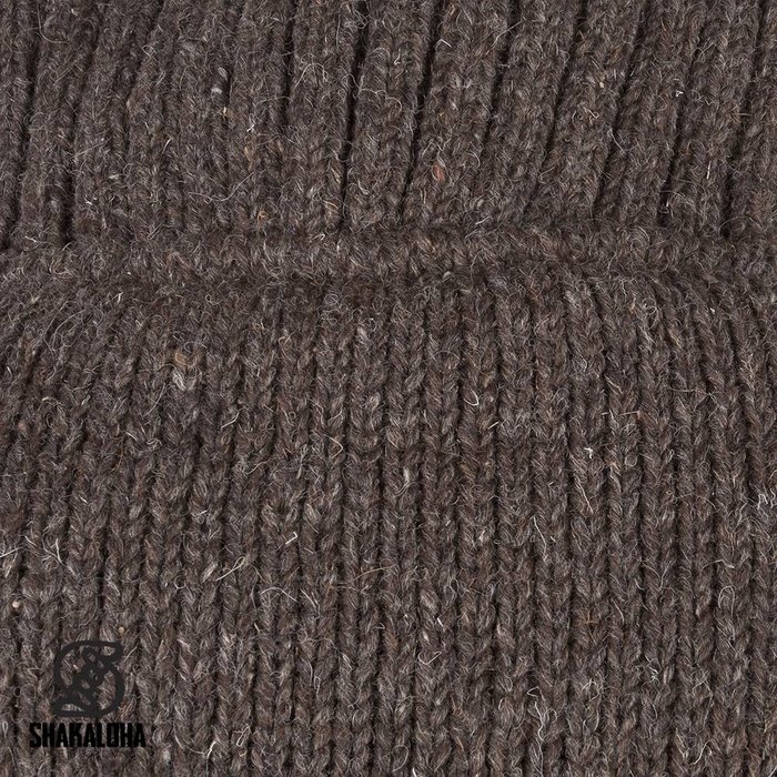 Shakaloha Shakaloha Veste en Laine Tricoté Crush Collar Marron foncé avec Doublure en polaire et Col haut - Hommes - Uni - Fabriqué à la main au Népal en laine de mouton