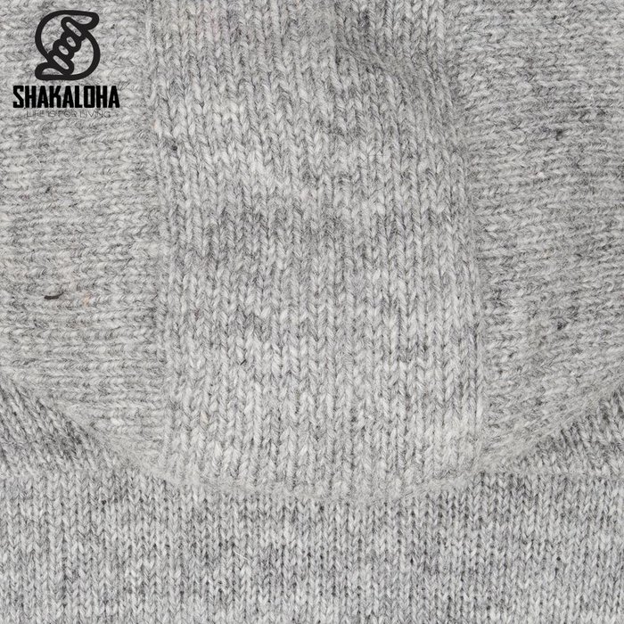 Shakaloha Shakaloha Veste en Laine Tricoté Cody gris avec Doublure en polaire et Capuche détachable - Femmes - Fabriqué à la main au Népal en laine de mouton
