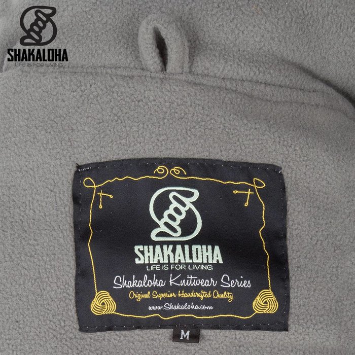 Shakaloha Shakaloha Gestrickte Wollweste Cody Grau mit Fleecefutter und abnehmbarer Kapuze – Damen – Handgefertigt in Nepal aus Schafwolle