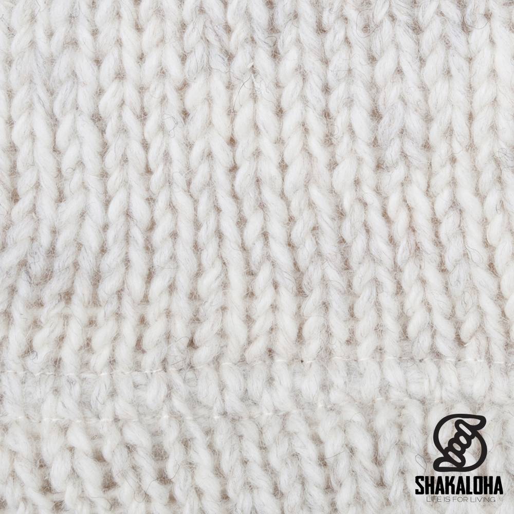 Shakaloha Shakaloha Wolljacke - Strickjacke Ballistic Beige Creme mit Fleece-Futter und Abnehmbarer Kapuze - Damen - Handgemacht in Nepal aus Schafwolle
