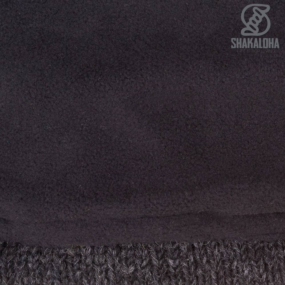 Shakaloha Shakaloha Veste en Laine Tricoté Baltonic Anthracite avec Doublure en polaire et Capuche détachable - Femmes - Fabriqué à la main au Népal en laine de mouton