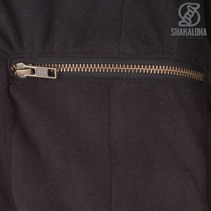 Shakaloha Shakaloha Veste en Laine Tricoté Baltonic Anthracite avec Doublure en polaire et Capuche détachable - Femmes - Fabriqué à la main au Népal en laine de mouton