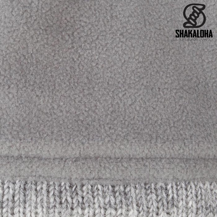 Shakaloha Shakaloha Knitted Woolen Jacket Baltonic Gray with Fleece Lining and Detachable Hood - Woman - Handmade in Nepal from sheep's wool