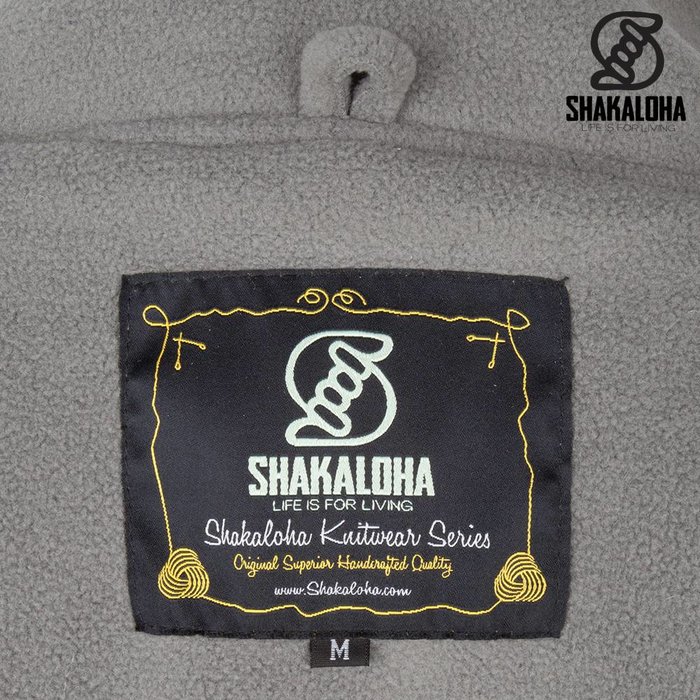 Shakaloha Chaleco de punto de lana Shakaloha gris baltónico con forro polar y capucha desmontable - Mujer - Hecho a mano en Nepal con lana de oveja