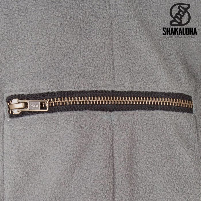 Shakaloha Shakaloha Gebreid Wollen Vest Baltonic Grijs met Fleece Voering en Afneembare Capuchon - Dames - Handgemaakt in Nepal van Schapenwol