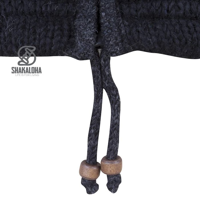 Shakaloha Shakaloha Gebreid Wollen Vest Patch NH Meerkleurig Bont met Fleece Voering en Capuchon met Binnenkraag - Man/Uni - Handgemaakt in Nepal van Schapenwol