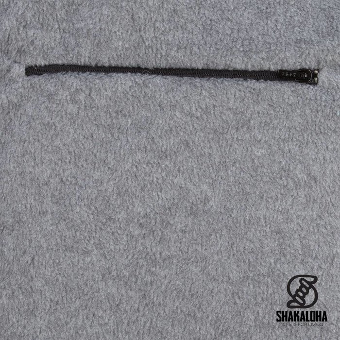 Shakaloha Shakaloha Strick-Wollweste Chuck Ziphood Grau mit Fleecefutter und abnehmbarer Kapuze – Herren/Uni – Handgefertigt in Nepal aus Schafwolle