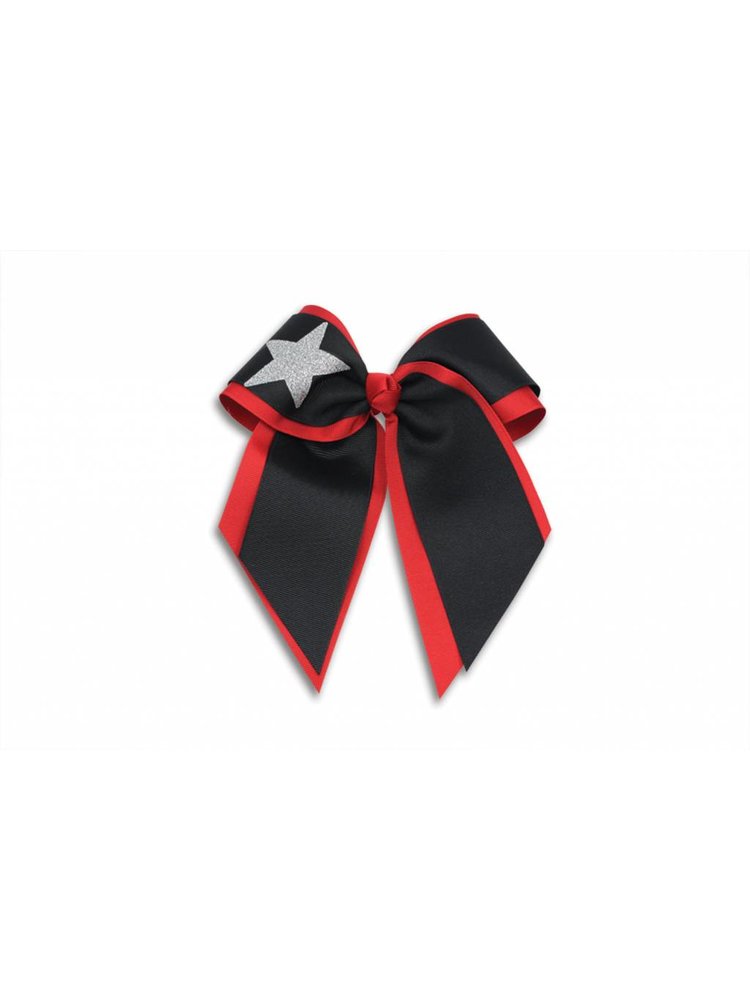 Pizzazz Cheerleader haarstrik zwart/rood