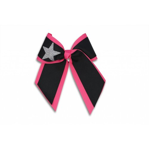 Pizzazz Cheerleader Hairbow zwart/roze