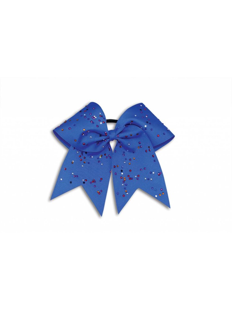 Pizzazz Cheerleader Hairbow blauw met strass steentjes