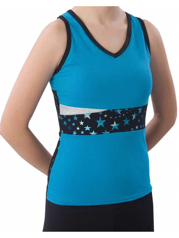 Pizzazz Superstar cheer top turquoise