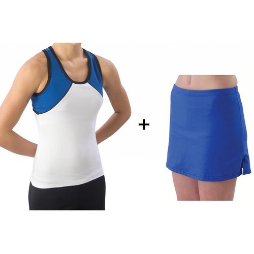 Pizzazz Cheerleader set top + rok blauw 152 Pizzazz Cheerleader set top + rok blauw 152