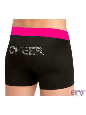 Ervy Cheer short strass zwart/roze kinder