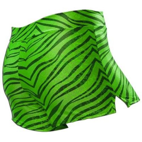 Pizzazz Zebra glitter cheer short lime