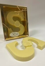 White chocolate letter