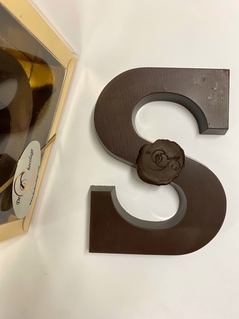 Dark chocolate letter with chilli