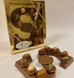 Milk chocolate letter with tufts